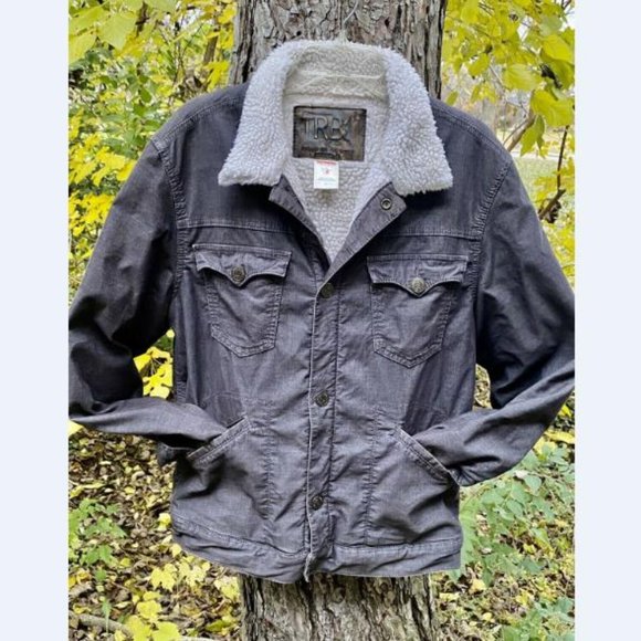 True Religion Other - True Religion Men’s Trucker shepa Corduroy Gray Toasty Warm Bomber jacket US XL